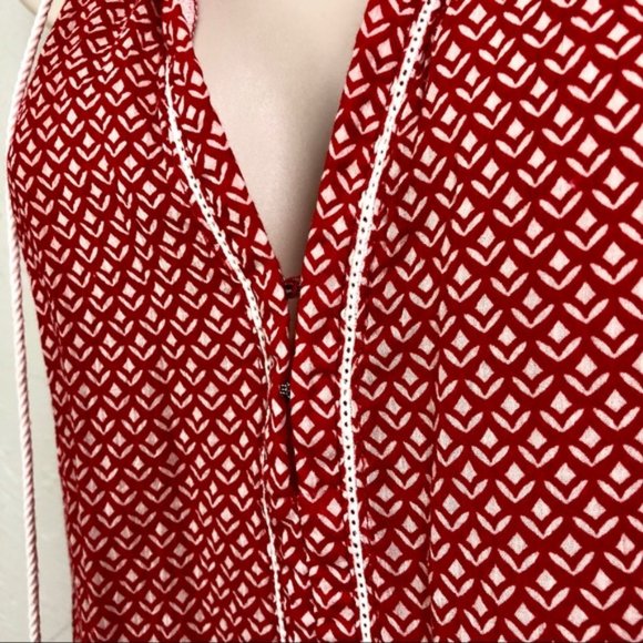 Joe Fresh Red White Boho Style Racerback Top - Picture 8 of 16
